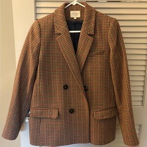 Sezane Christie Wool Blend Jacket in Multicolor Houndstooth